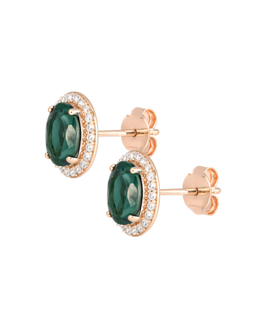 Gold earrings with zircons