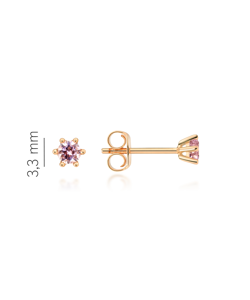 Gold earrings with zircons