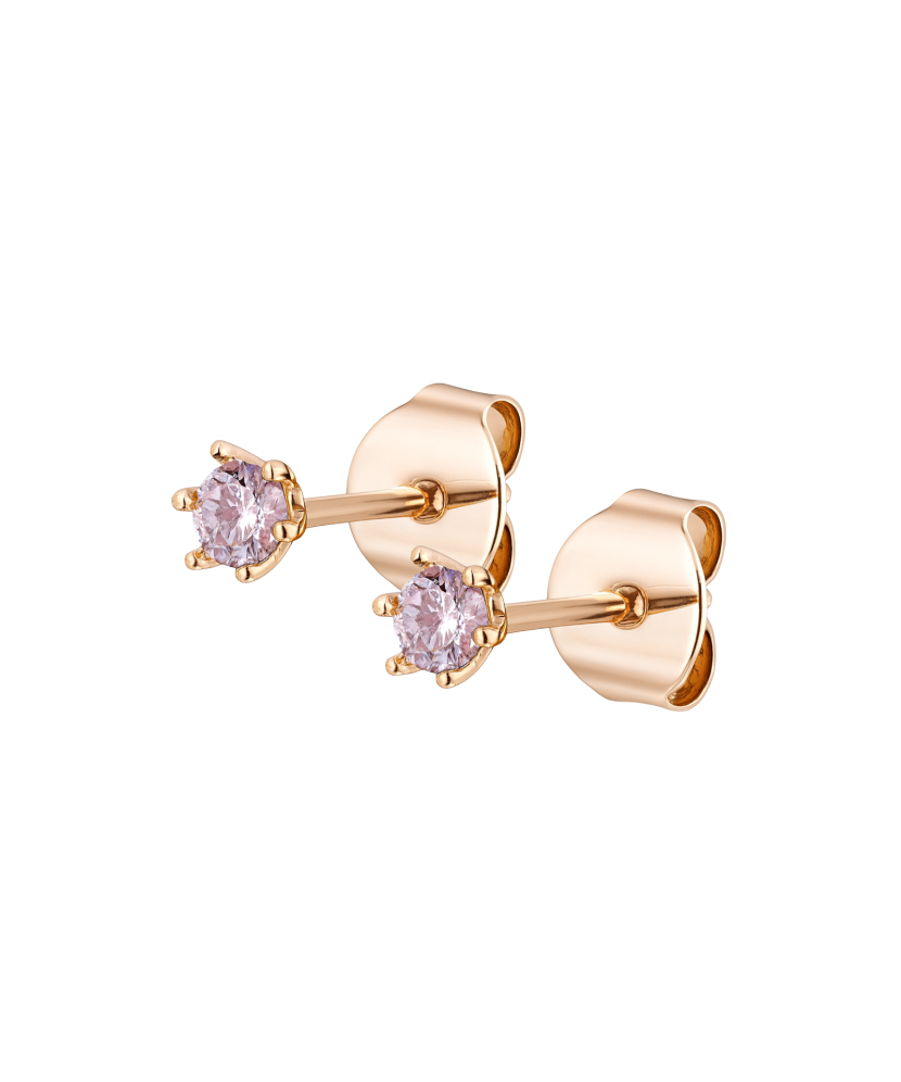 Gold earrings with zircons