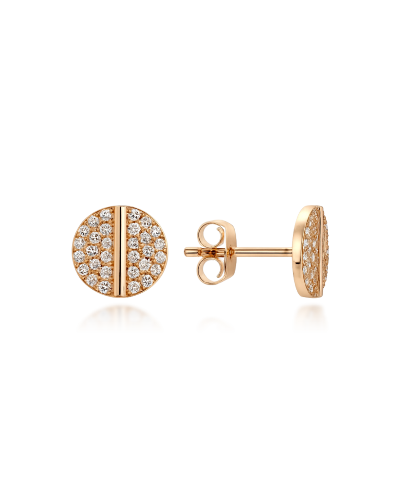Gold earrings with zircons