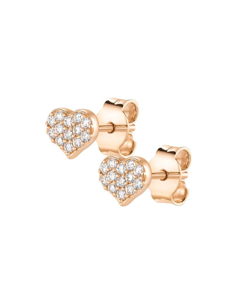 Kultaiset korvakorut zirkoneilla "Sydäns"