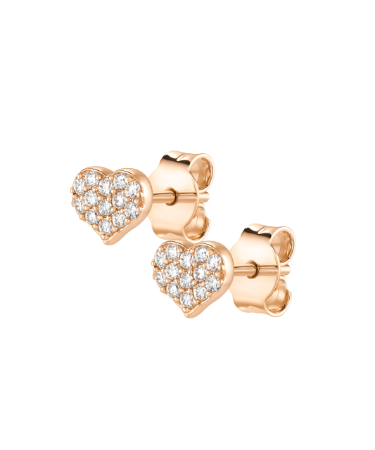Kultaiset korvakorut zirkoneilla "Sydäns"