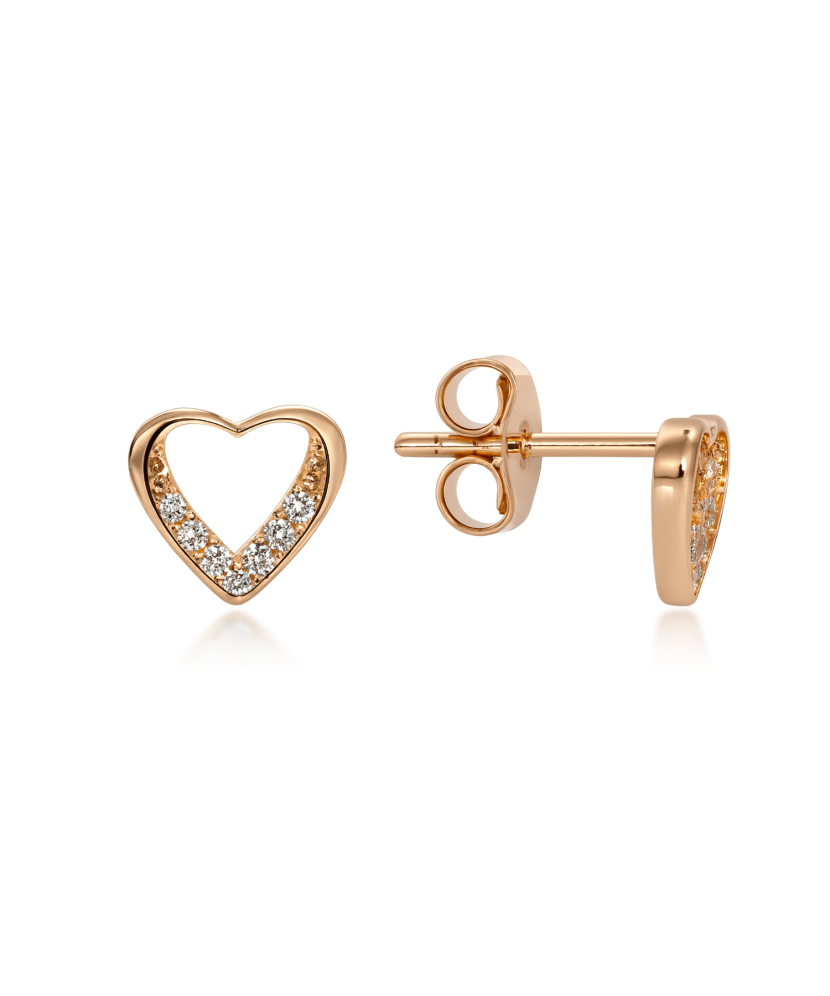 Gold earrings with zircons