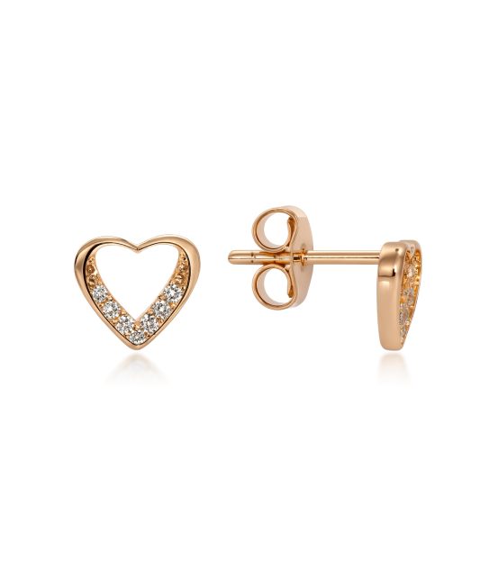 Gold earrings with zircons