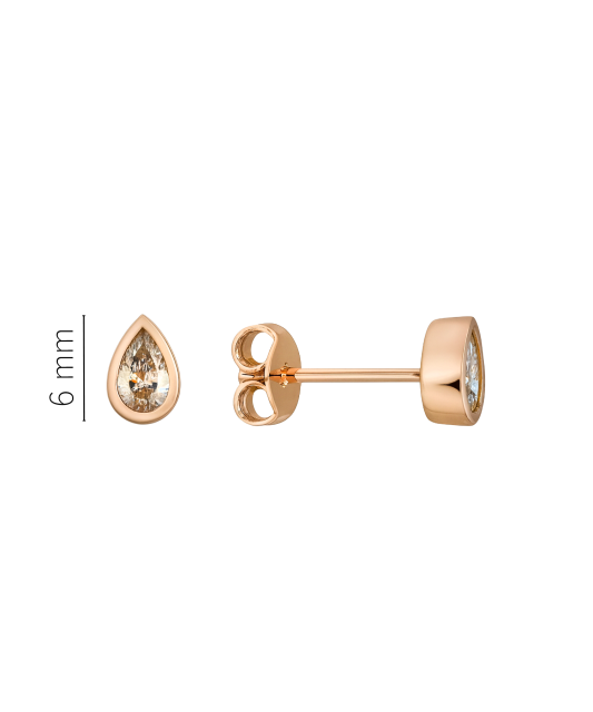 Gold earrings with zircons