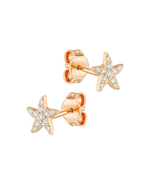 Gold earrings with zircons "star"