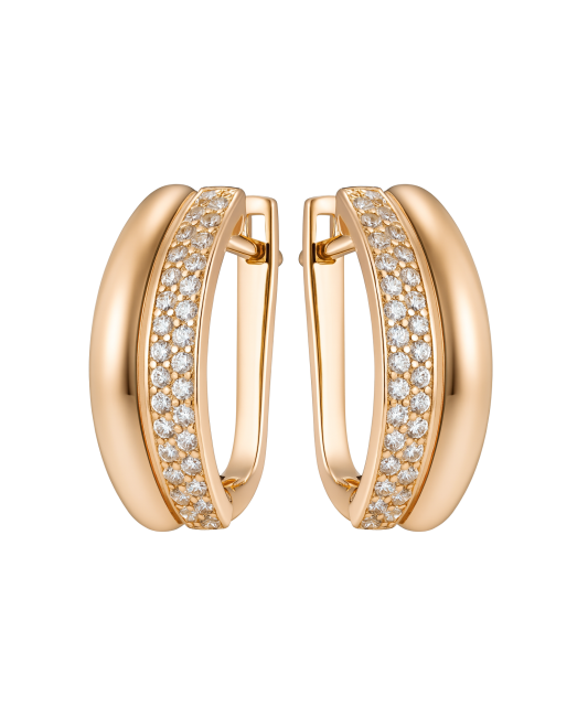 Gold earrings with zircons