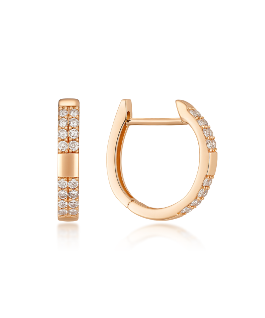 Gold earrings with zircons