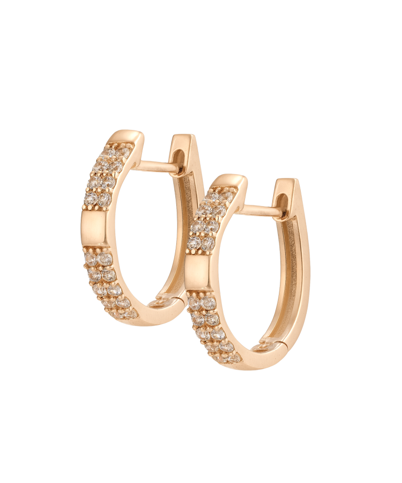 Gold earrings with zircons