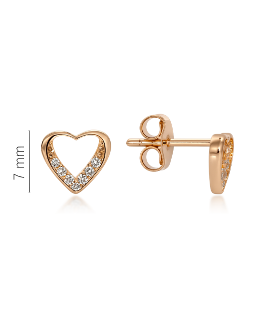 Gold earrings with zircons