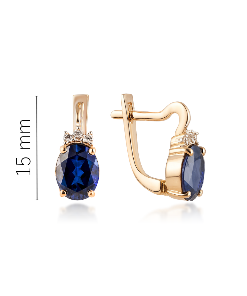 Gold earrings with zircons