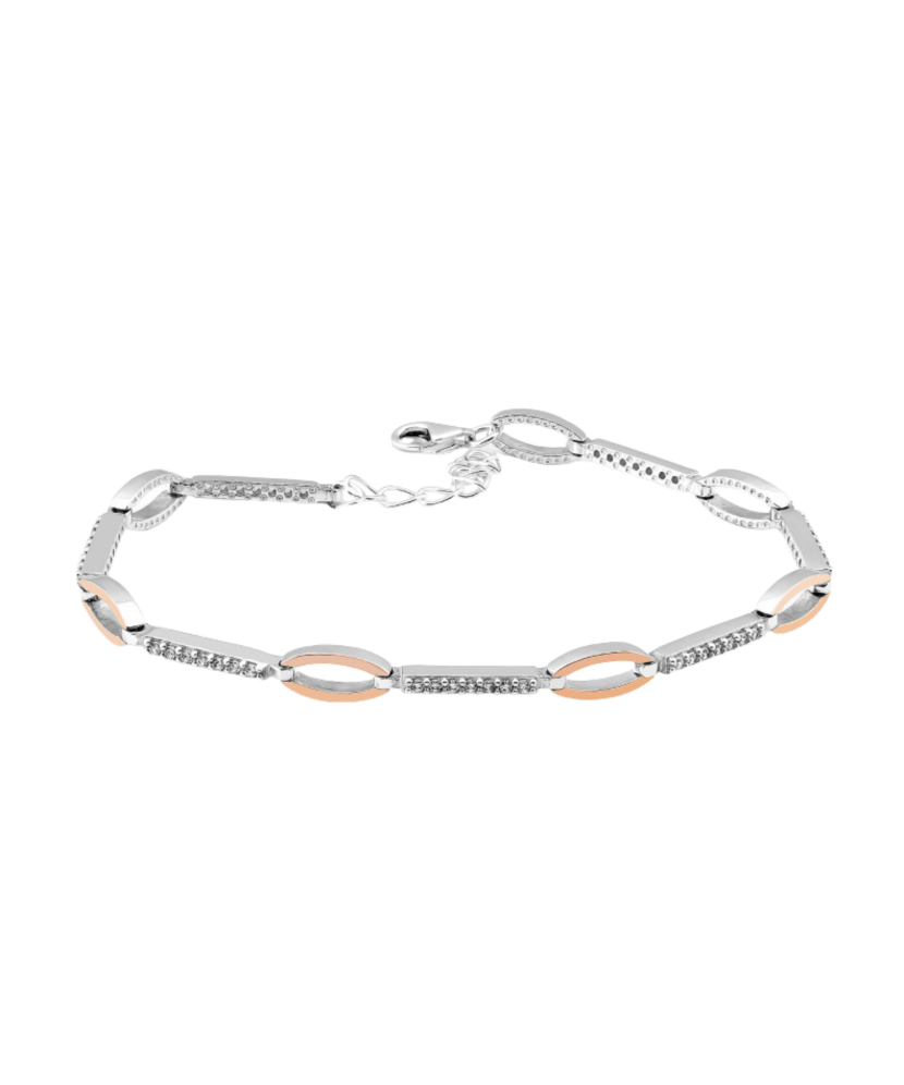 Gold plated sterling Silver bracelet with zircons