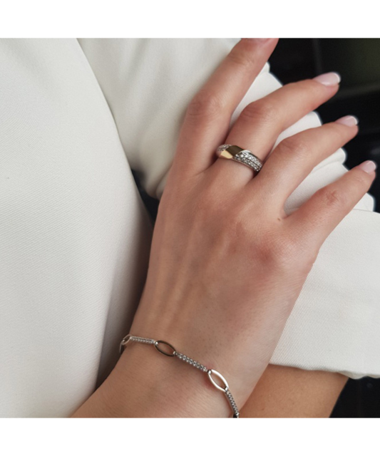 Gold plated sterling Silver bracelet with zircons