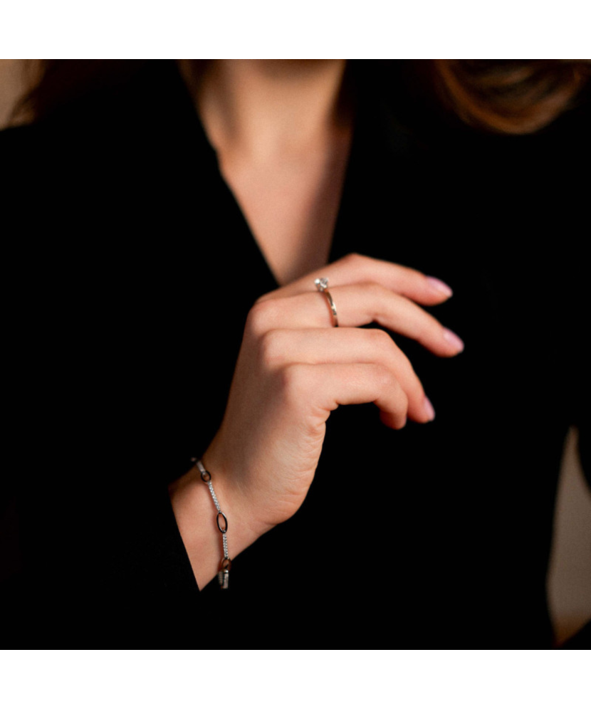 Gold plated sterling Silver bracelet with zircons