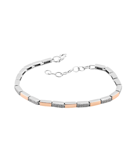 Gold plated sterling Silver bracelet with zircons