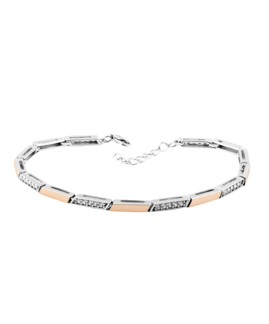 Gold plated sterling Silver bracelet with zircons