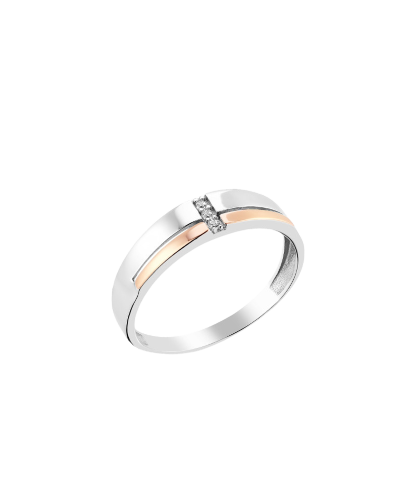 Sterling silver ring gold plated with zircons