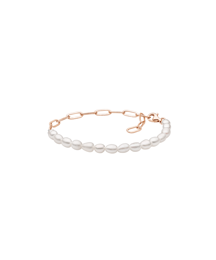 Gilded Sterling silver bracelet with pearls