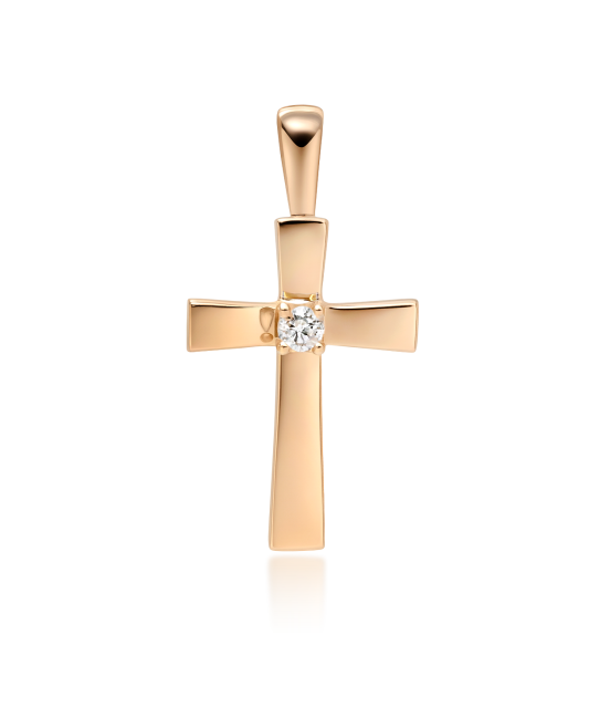 Gold pendant with diamond "cross"