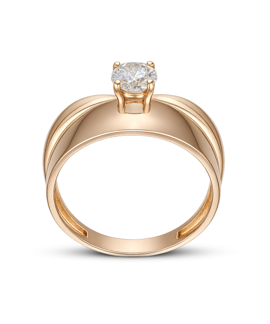 Gold ring with zirconium
