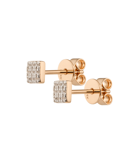 Gold earrings with diamonds