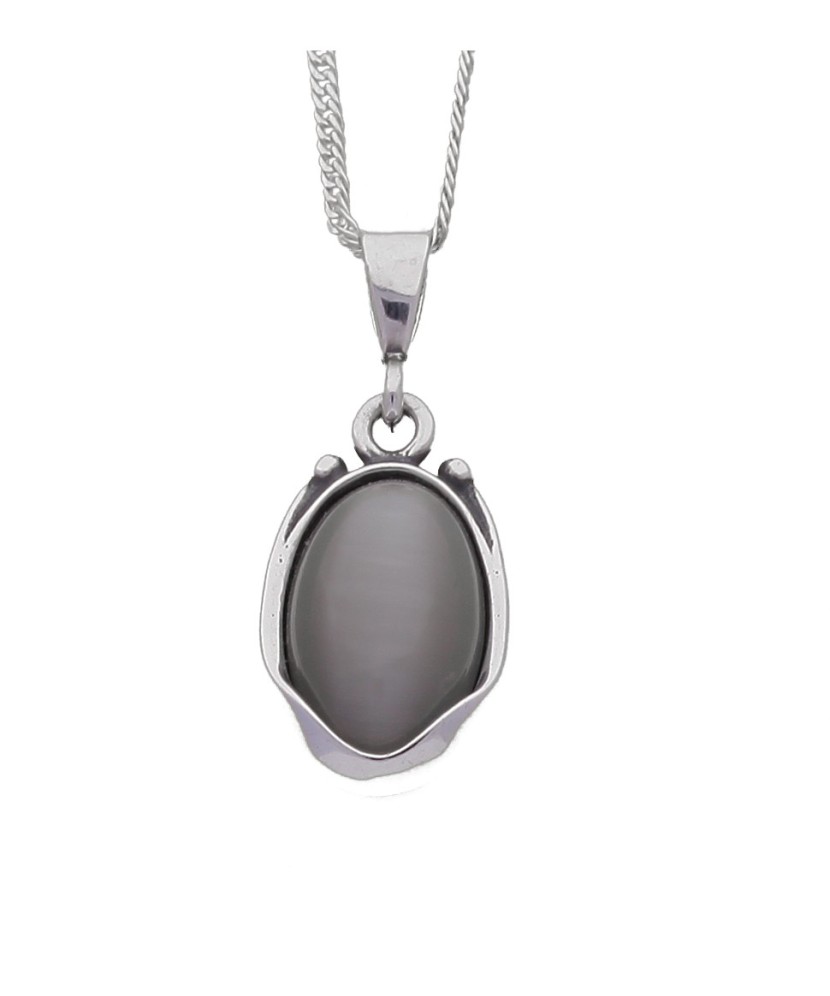 Sterling silver pendant with cats eye stone