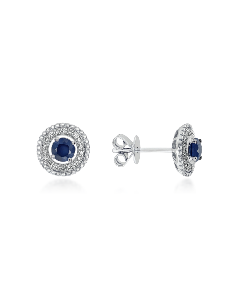 White gold earrings with sapphires and diamonds