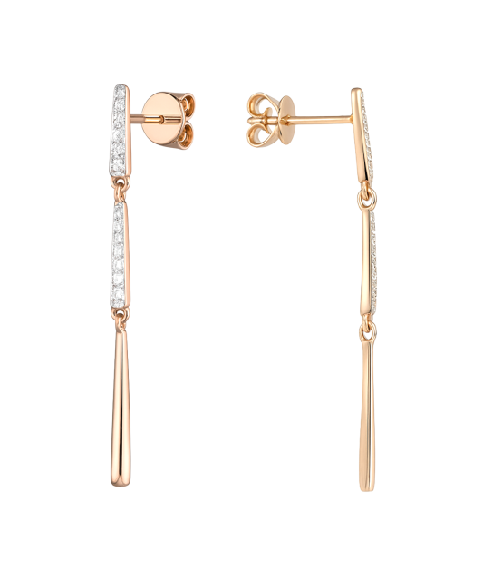 Gold earrings with diamonds