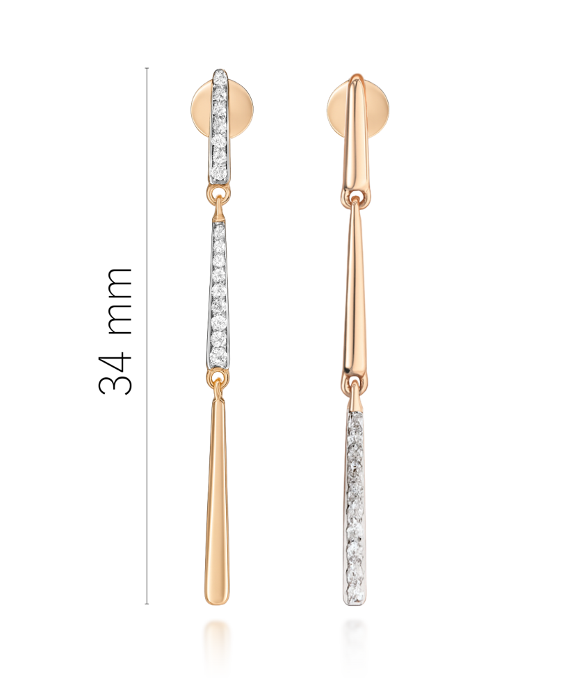 Gold earrings with diamonds