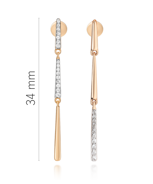 Gold earrings with diamonds