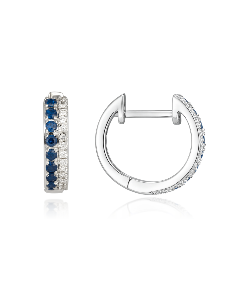 White gold earrings with sapphires and diamonds