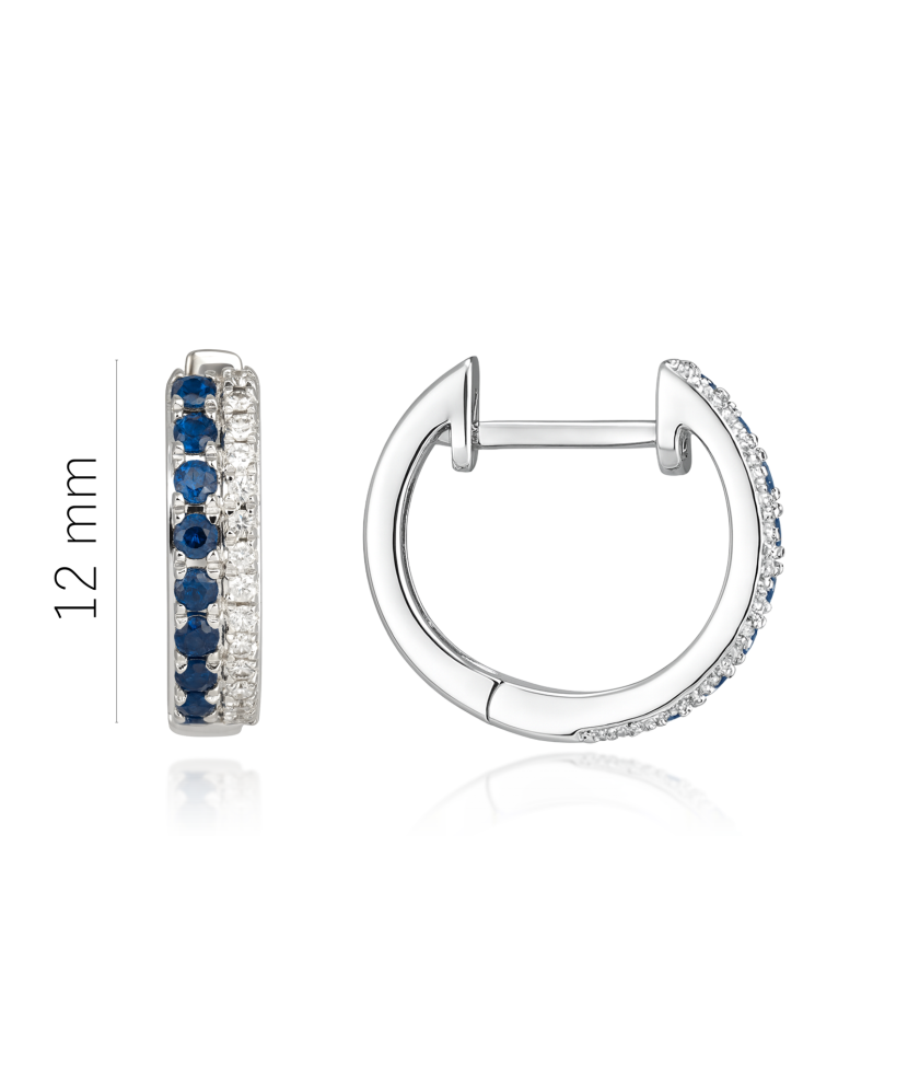 White gold earrings with sapphires and diamonds