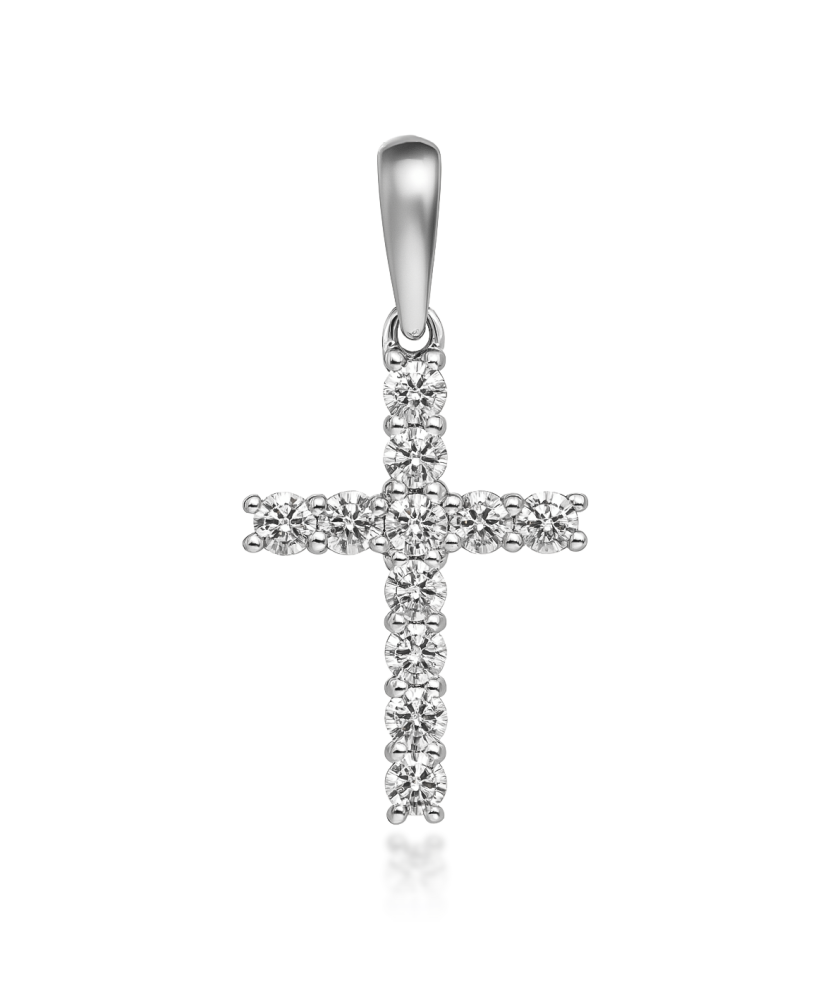White gold pendant with diamonds "Cross"