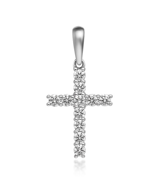 White gold pendant with diamonds "Cross"