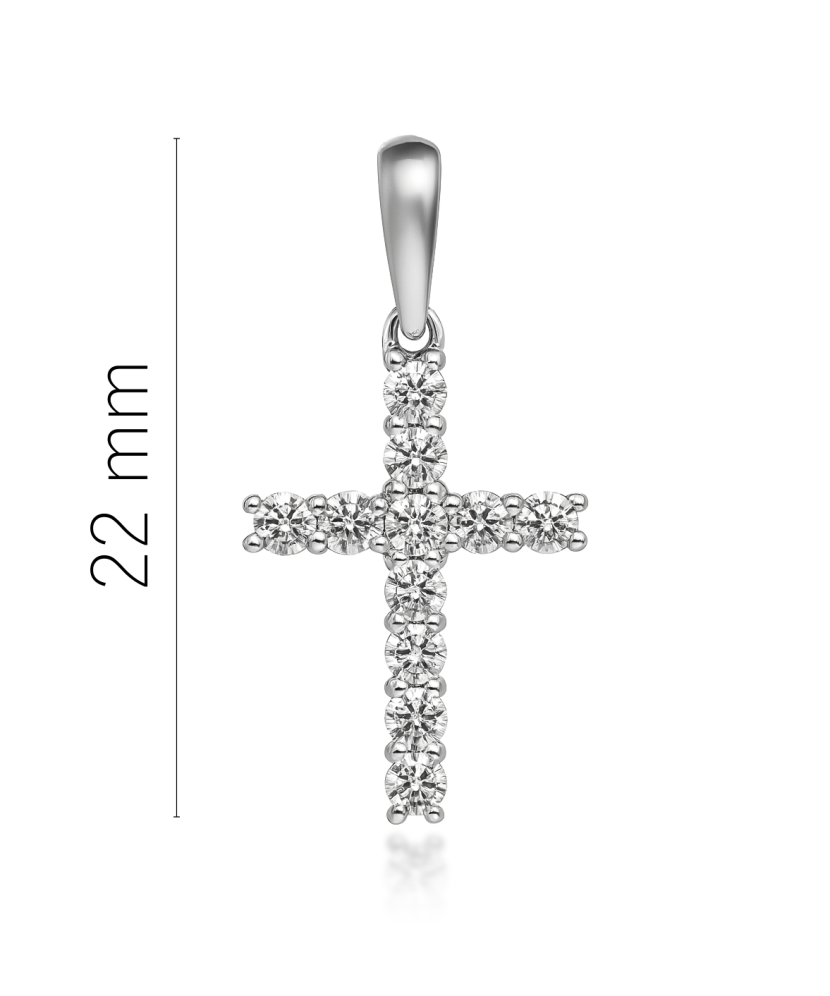White gold pendant with diamonds "Cross"