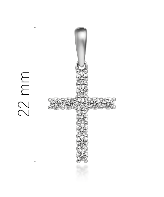 White gold pendant with diamonds "Cross"