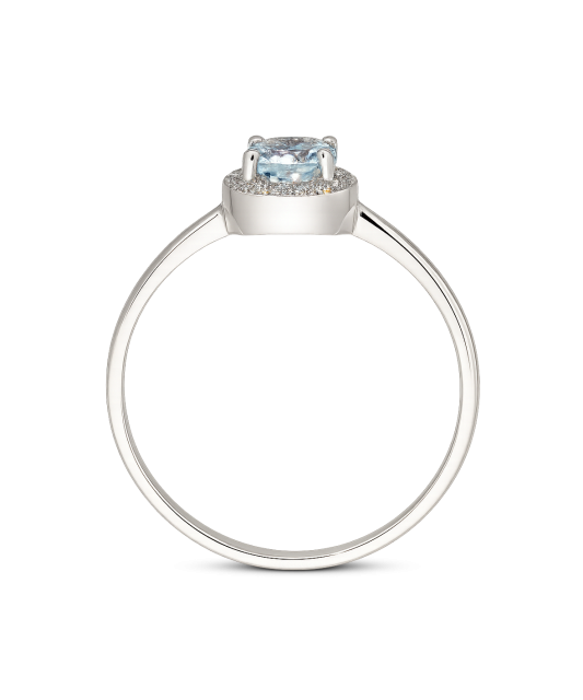 White Gold ring with diamonds and topaz