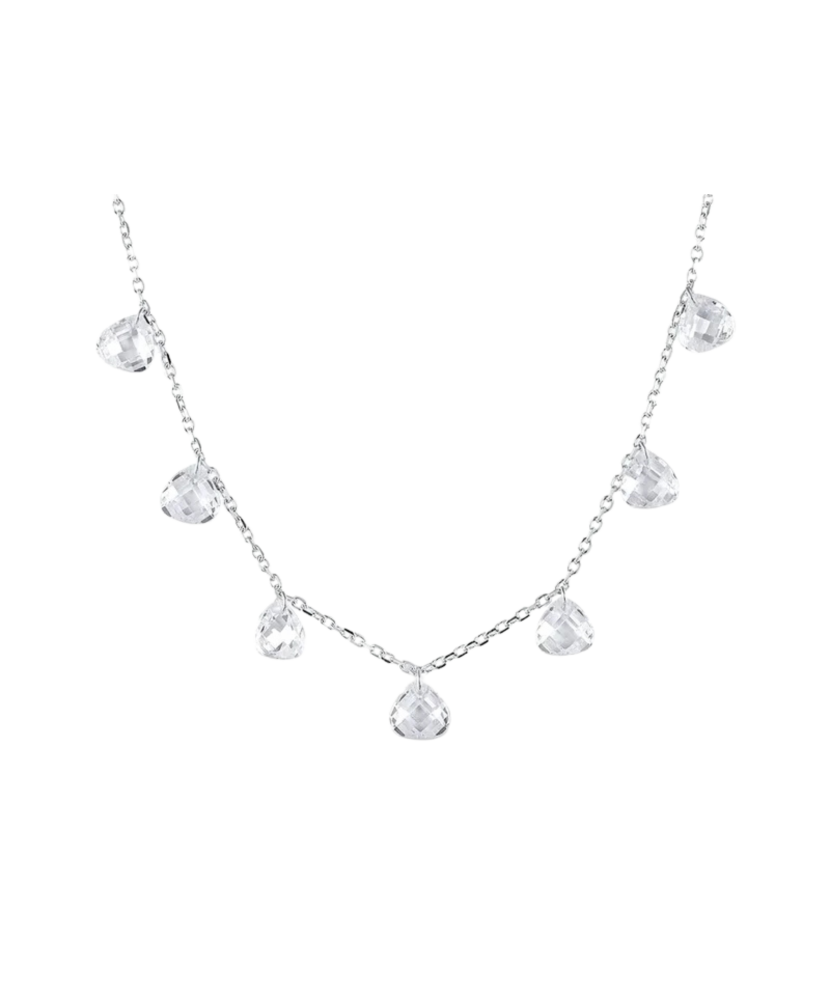 Sterling silver chain with zirconium pendant