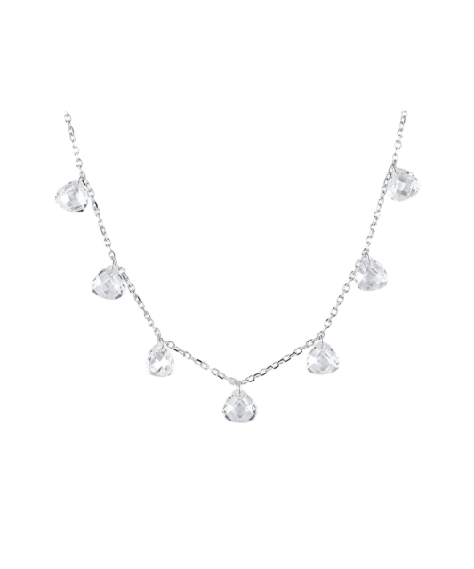 Sterling silver chain with zirconium pendant