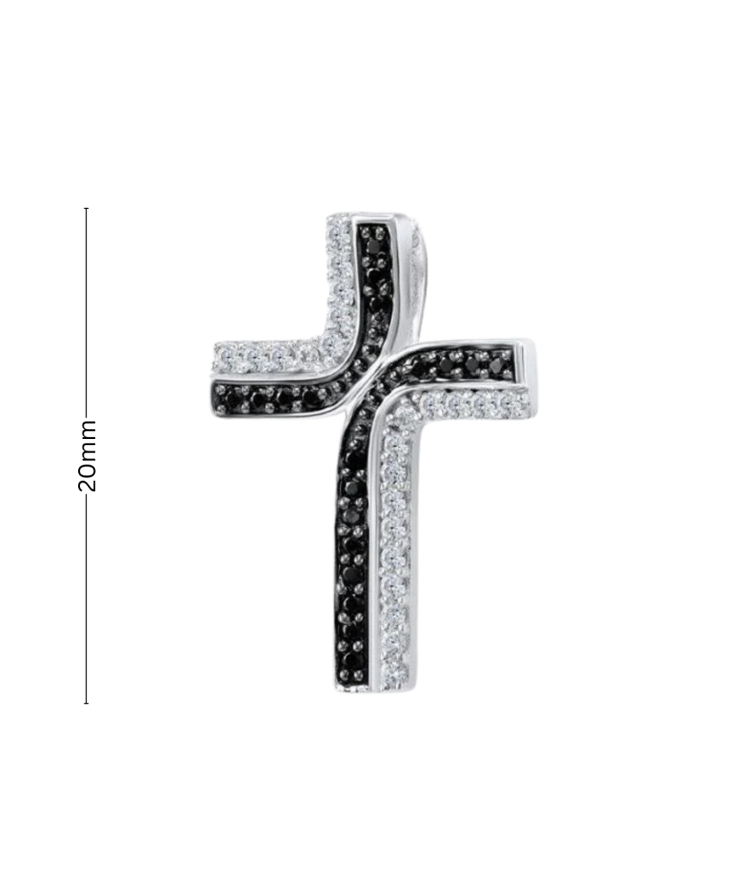 Sterling Silver pendant with spinels and zircons "Cross"