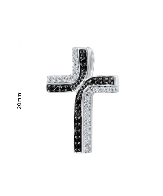 Sterling Silver pendant with spinels and zircons "Cross"