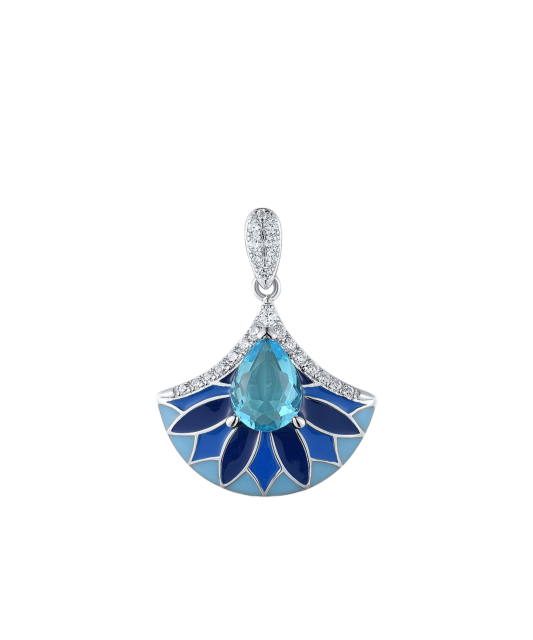 Sterling Silver pendant with zircons and enamel