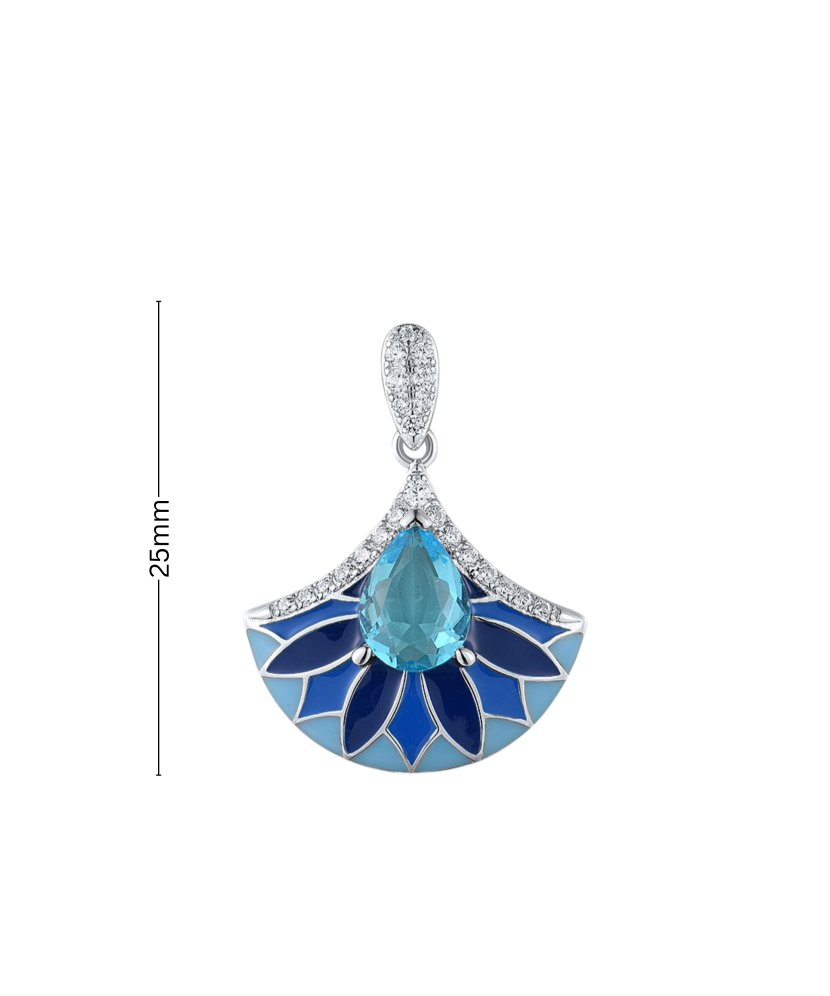 Sterling Silver pendant with zircons and enamel