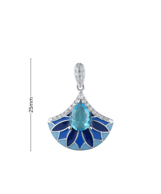 Sterling Silver pendant with zircons and enamel
