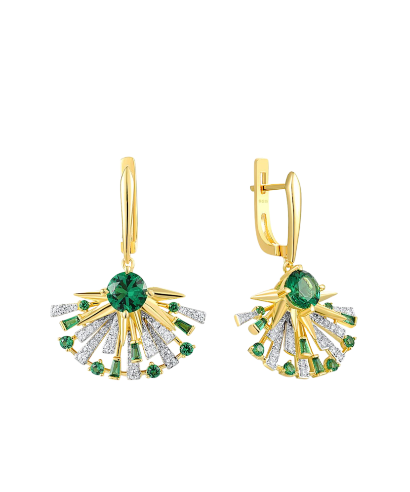 Kultaahopeiset korvakorut spinelleillä ja zirkoneilla