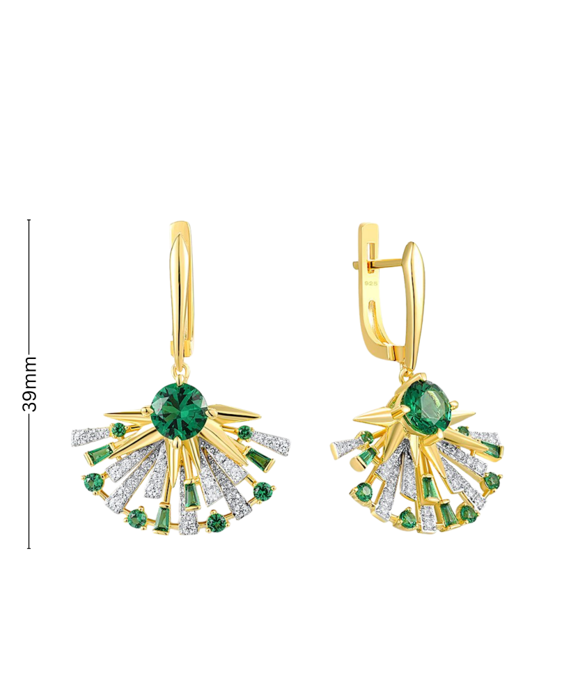 Kultaahopeiset korvakorut spinelleillä ja zirkoneilla