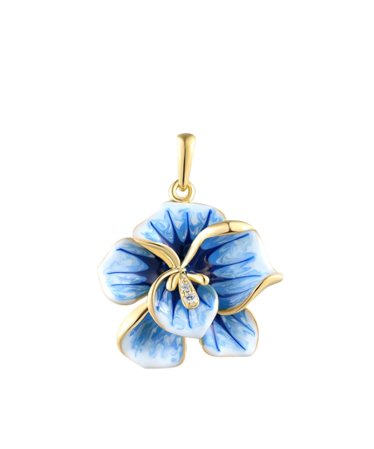 Gilded Sterling Silver pendant with zircons and enamel