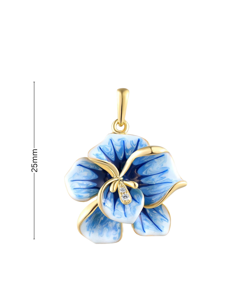 Gilded Sterling Silver pendant with zircons and enamel