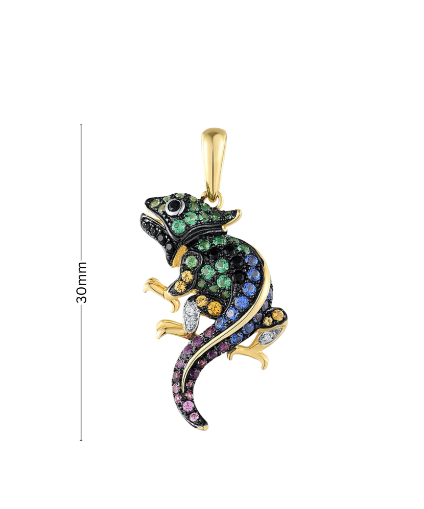 Gilded Sterling Silver pendant with spinels and zircons