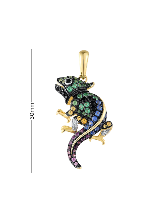 Gilded Sterling Silver pendant with spinels and zircons